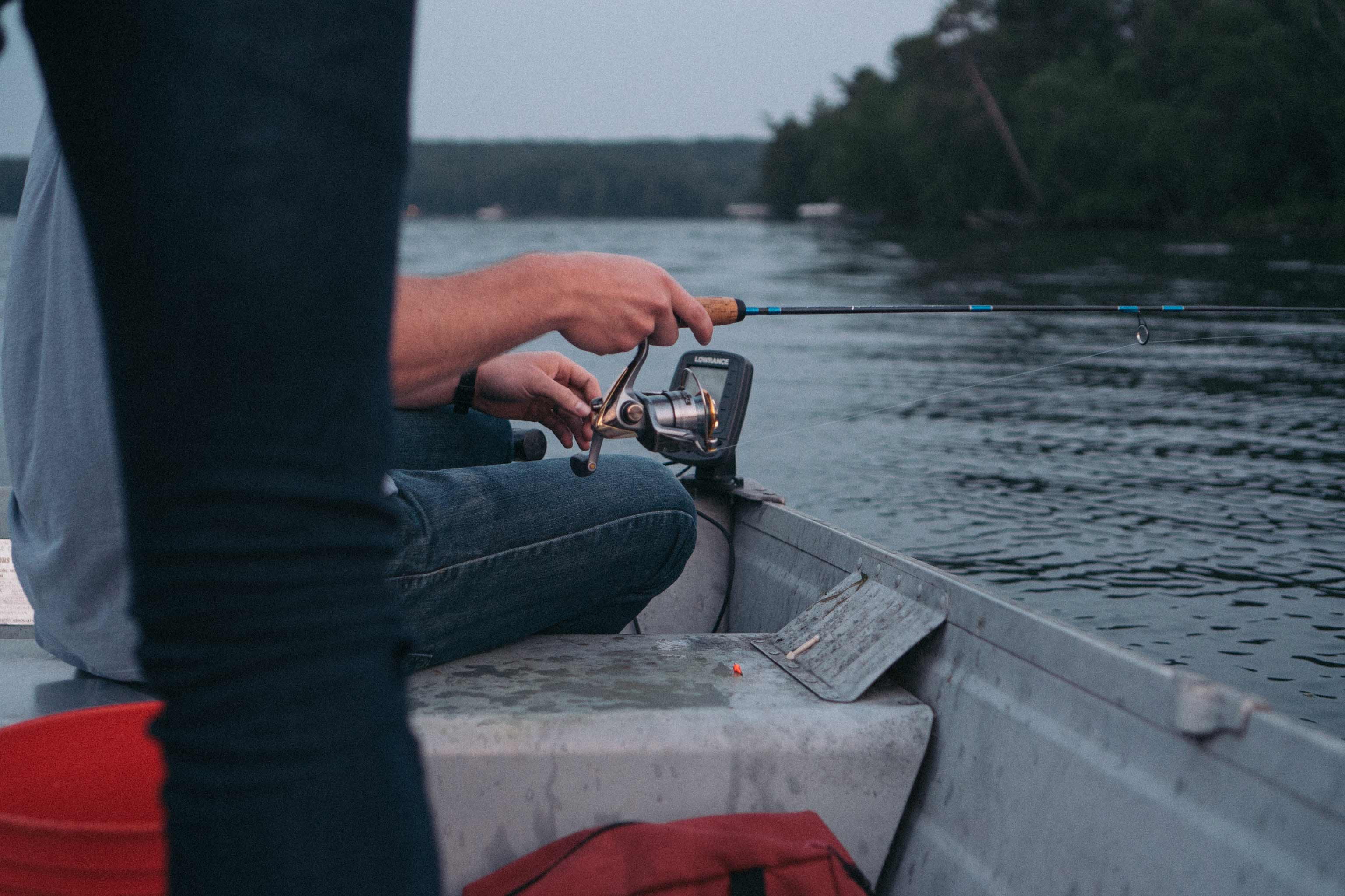 Late evening fishing on Sylvan Lake in northern Minnesota